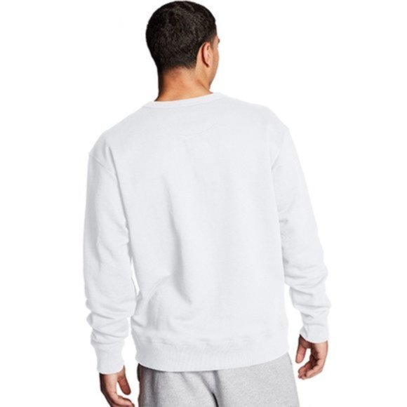 NWT Champion Powerblend Fleece Crew White Grey L - Picture 3 of 9